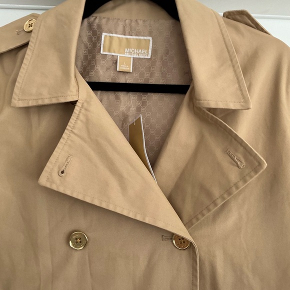 NWT Michael Kors Cropped Trench‎ Coat – Size Large - Picture 4 of 6